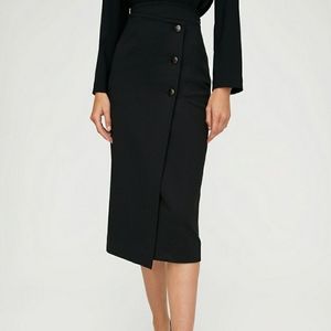Babaton Button Up Black Skirt